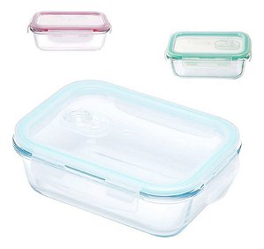 Pote de Vidro Hermético Marmita 1040ml Microondas Retangular