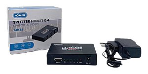 Splitter Distribuidor Hdmi 1x4 3d Divisor Full Hd 1.4 1080p