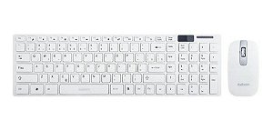 Teclado Mouse Kit Home Office Sem Fio Branco Exbom BK-S1000