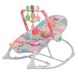 Cadeira Balanço Descanso Rosa C/ Música Vibração Zippy Toys