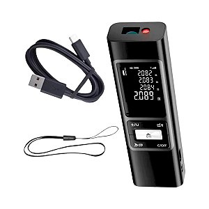 Trena Digital Com Laser Cruzado Nível De Eixo 4D 80Metros Medidor de Distância Recarregável IP54 Calibração Display Led