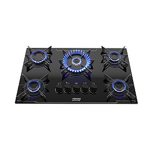 Cooktop Fogão 5 Bocas Itatiaia Electra Plus Bivolt com Tripla Chama Vidro Temperado e Acendimento Automático