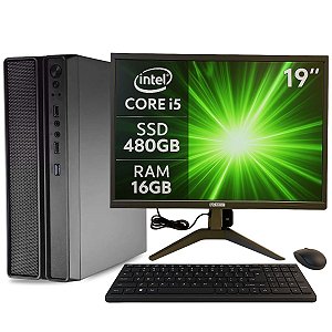 PC Slim Completo MultiPC I5 16GB SSD 480GB Windows 11 Pro Ideal para Casa ou Escritório