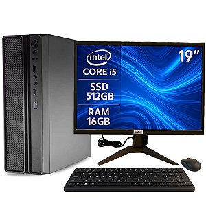 PC Slim Completo MultiPC I5 16GB SSD 512GB Windows 11 Pro Ideal para Casa ou Escritório