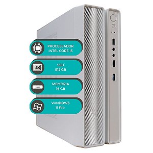 Computador MultiPC Slim Branco Core i5 6ª Geração 16GB SSD 512GB Windows 11