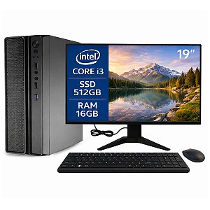Computador Slim MultiPc i3 8ª Geração 16GB SSD 512GB Windows 11 Compacto