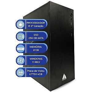 Computador MultiPc Core I3 8ª Geração GPU GT730 SSD 256GB 8GB RAM Windows 11