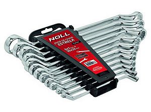JOGO DE CHAVES ESTRELA CROMO 12 PEÇAS 6X7MM A 30X32MM 409,0002 - AMATOOLS - NOLL