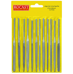 JOGO DE LIMAS AGULHA 140MM 12 PECAS 39,0070 - AMATOOLS - ROCAST