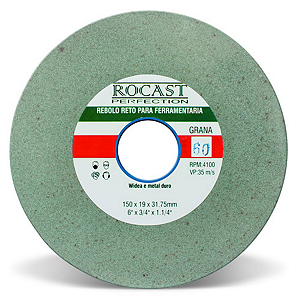 REBOLO PARA MOTO ESMERIL VÍDIA 6"X3/4" GR 120 CARBETO DE SILÍCIO 242,0008 - AMATOOLS - ROCAST