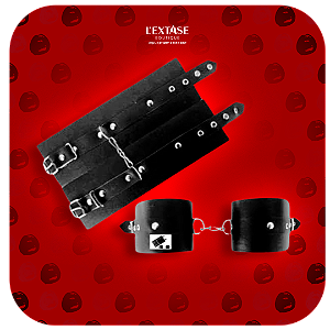 Algema Bracelete em Couro Sintético com Corrente Garji