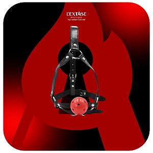 Mordaça com Bola, Argolas em Metal e Testeira Regulável