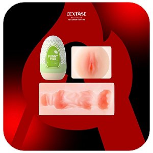 Funny Egg Masturbador Masculino Formato Vagina em Cyberskin