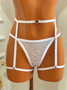 Cinta liga argola de coração