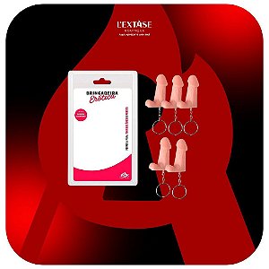 Chaveiro Mini Pênis com Escroto com 5 Unidades