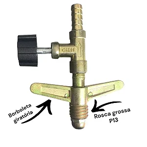 Registro Rosca Grossa P/ Botijao De Gas P13 - 5/16