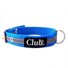 Coleira Nylon Reforcada Reflet N7 Azul Club Pet (l.2 C.54cm)