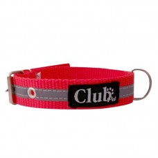 Coleira Nylon Reforcada Reflet N7 Vermelha Club Pet (l.2 C.54cm)