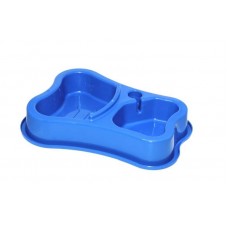 Comedouro Duplo P/ Garraf Pet Anti Formiga Azul