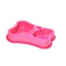 Comedouro Duplo P/ Garraf Pet Anti Formiga Rosa