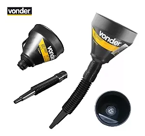 Funil Plast Preto Flexiivel 140mm - Vonder