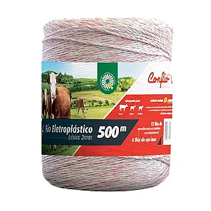 Fio Eletroplastico 500 Mt (6 Fios Inox)