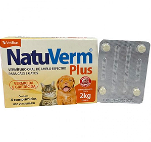 Natu Verm Plus 132mg - 2kg (com 4 Comprimido)