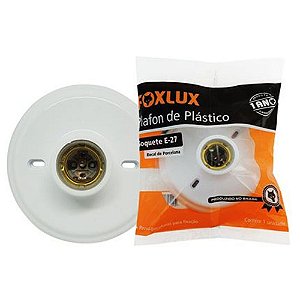 Plafon Plast Bocal Porcelana Branco (e-27) Foxlux