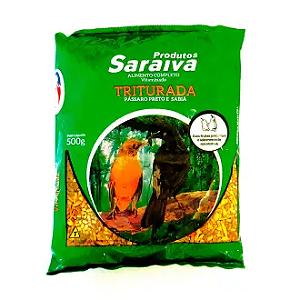 RACAO TRITURADA PASSARO PRETO 500g SARAIVA