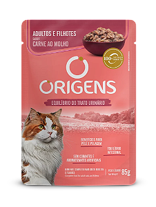 SACHE ORIGENS GATO ADULTO E FILHOTE CARNE 85G