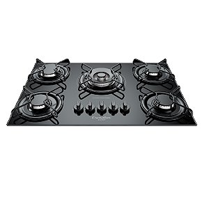 Cooktop Esmaltec 5 Bocas 5085 Tripla Chama Gourmet Preto