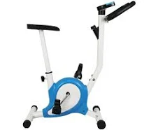 Bicicleta Ergométrica Fitness Vertical Residencial Branca e Azul