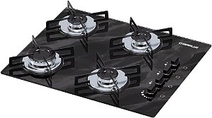 Cooktop 4 Bocas Chamalux Ultra Chama  Mármore Preto