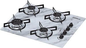 Cooktop 4 Bocas Chamalux Ultra Chama Mármore Branco