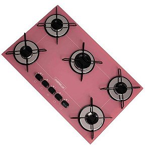 Fogão Cooktop 5 Bocas Ultra Chama Chamalux Rosa