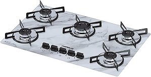 Cooktop 5 Bocas Chamalux Ultra Chama Mármore Branco
