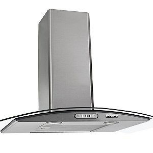 Coifa De Parede Fogatti Vidro Curvo Slim Inox 4 E 6 Bocas 75cm - 220V