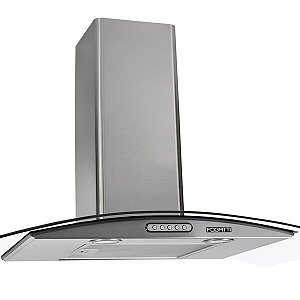 Coifa De Parede Fogatti Vidro Curvo Slim Inox 4 E 6 Bocas 80cm - 220V