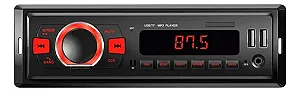 Rádio Roadstar RS2605BR Bluetooth USB FM Controle Remoto, Iluminação RGB, Entrada Auxiliar e microSD