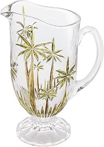 Jarra de Cristal Palmeira - 1,5 Litros - Linha Palm Tree Handpaint