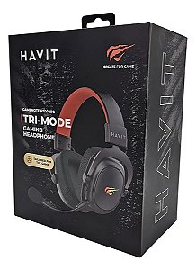 Headset Gamer Havit H2002bg Sem Fio Preto Led