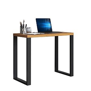Mesa para Escritório Secretária Industrial F11 Dalla Costa Freijó/Preto