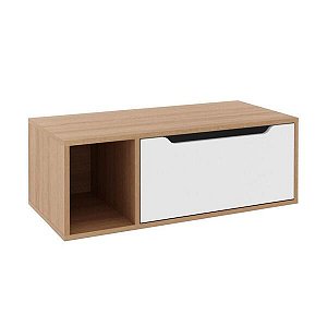 Gabinete Banheiro 80cm Tecno Mobili Bn3644 Marrom Branco