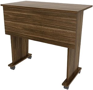 Mesa Escritório Dobrável com Rodizio Home Office Tecnomobili MDP Nogal