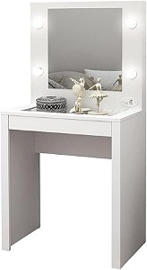 Penteadeira 1 Gaveta Com Espelho Branco Pe2017
