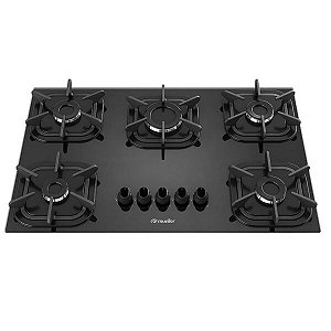 Cooktop de Mesa a Gás Mueller 5Q Ultra Chama Preto Bivolt
