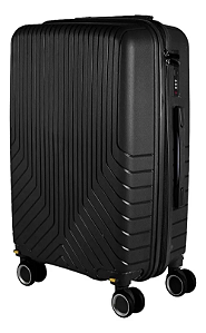 Mala De Viagem De Bordo Polipropileno 10kg Rodas 360° Com Cadeado Embutido Preta