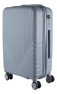 Mala De Viagem De Bordo Polipropileno 10kg Rodas 360° Com Cadeado Embutido Cinza