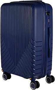 Mala De Viagem De Bordo Polipropileno 10kg Rodas 360° Com Cadeado Embutido AZUL MARINHO