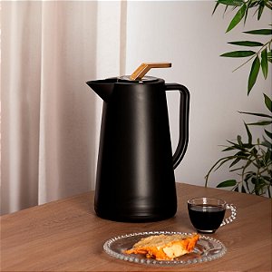 Garrafa Térmica de Plástico Atenas Preta 1L WOLFF